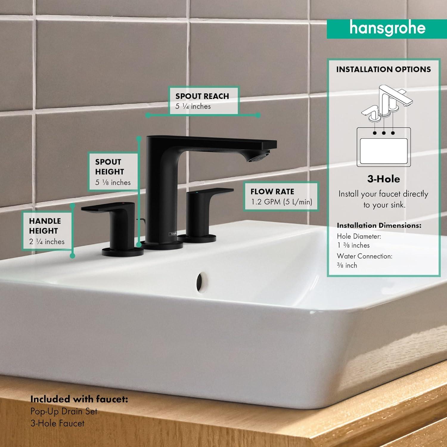 Rebris E Widespread Bathroom Faucet