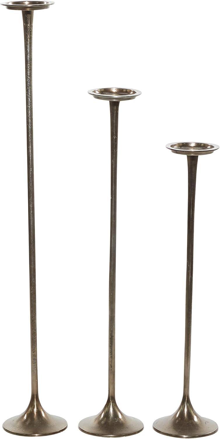 Set of 3 Metallic Aluminum Candle Holders - Olivia & May