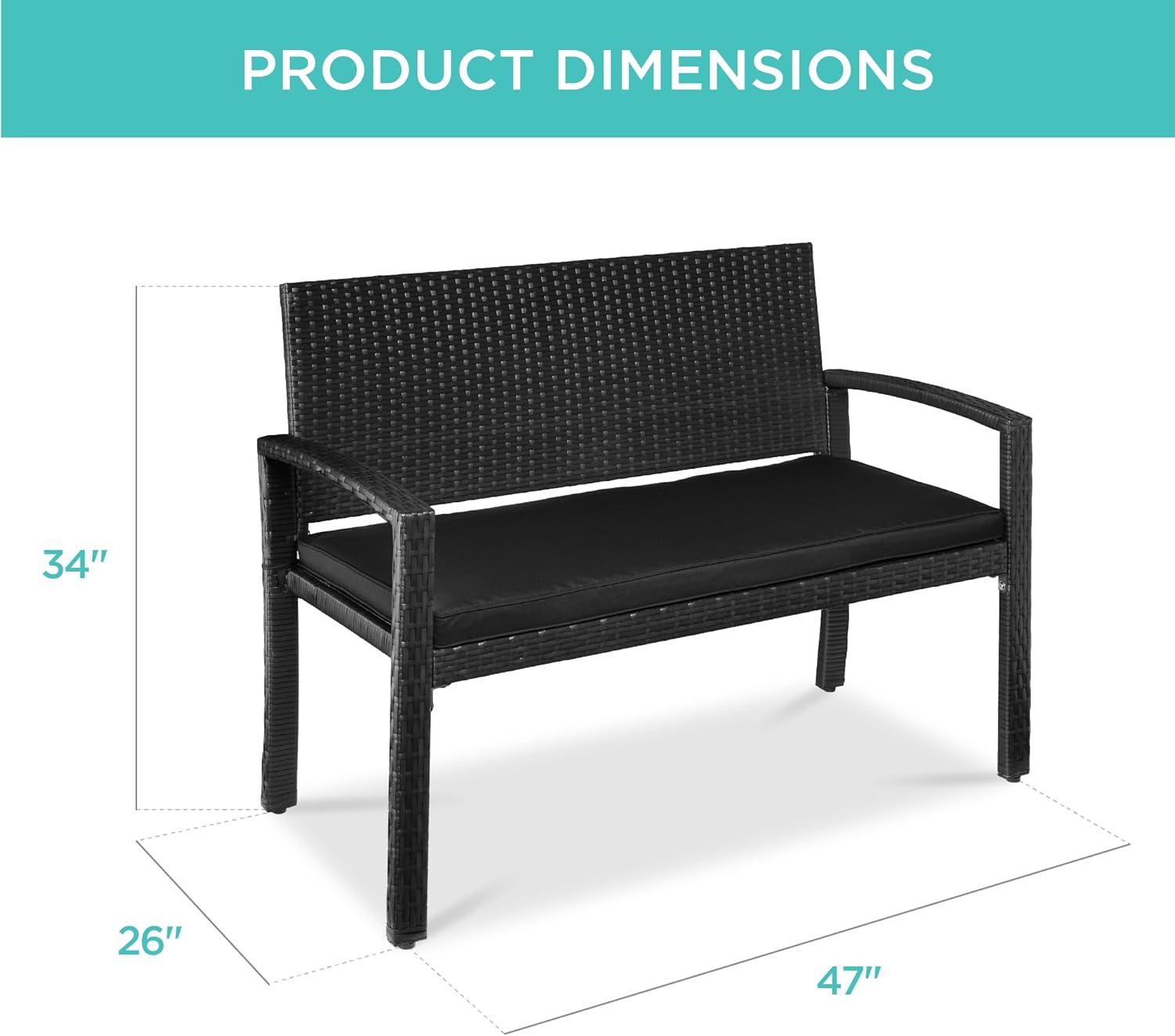 Best Choice Products 2-Person Outdoor Wicker Bench Garden Patio Porch Furniture w/ 700lb Capacity - Brown/Tan