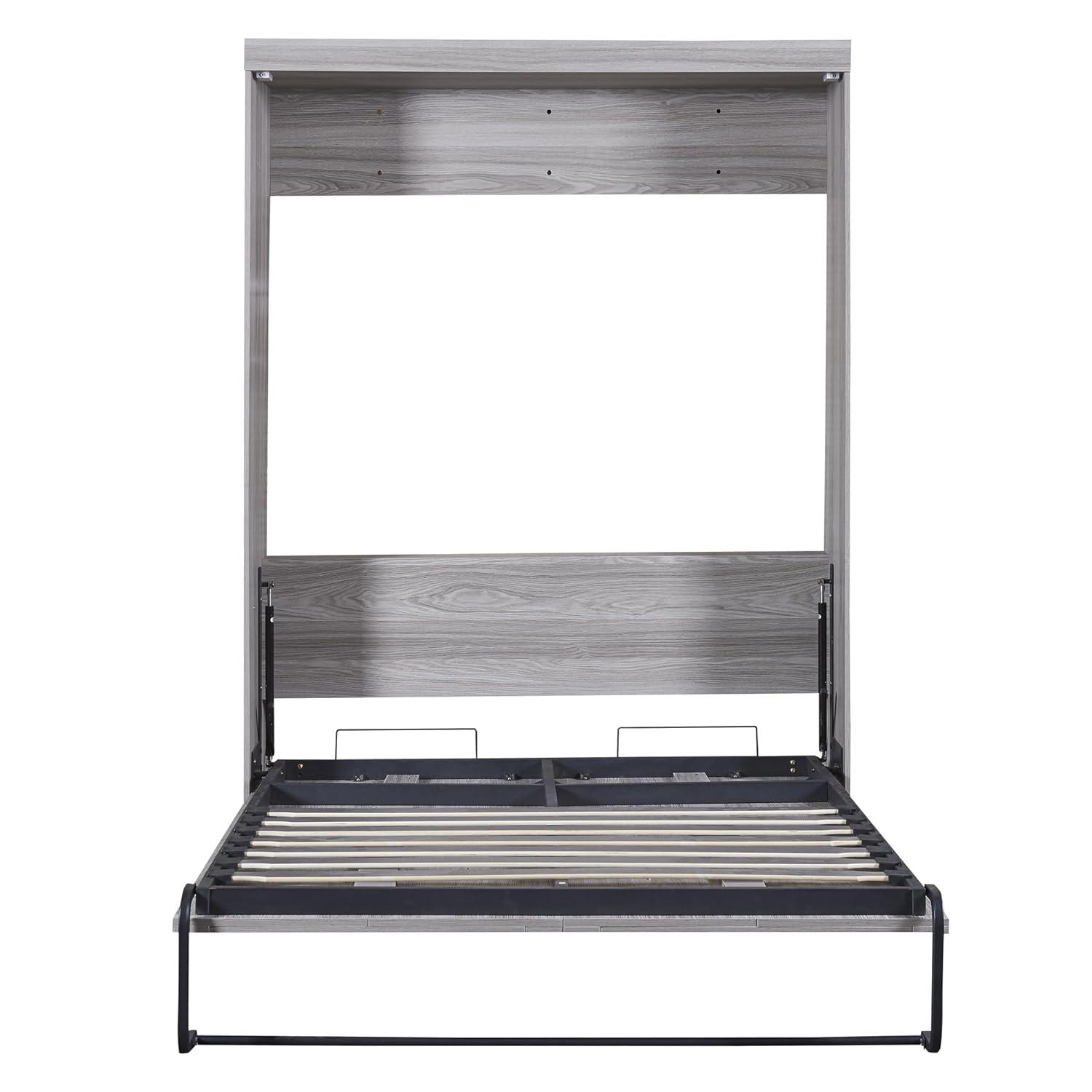 Harper & Bright Designs Full Size Murphy Bed, can be Folded into a Cabinet, Full Murphy Cabinet Bed, Gray