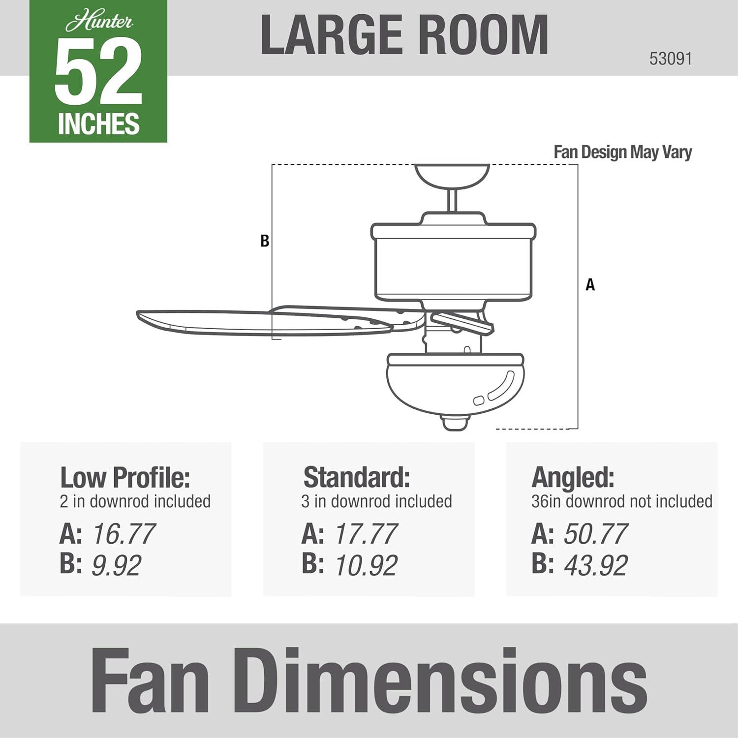 52" Builder Deluxe 5 - Blade Standard Ceiling Fan with Pull Chain and Light Kit Included