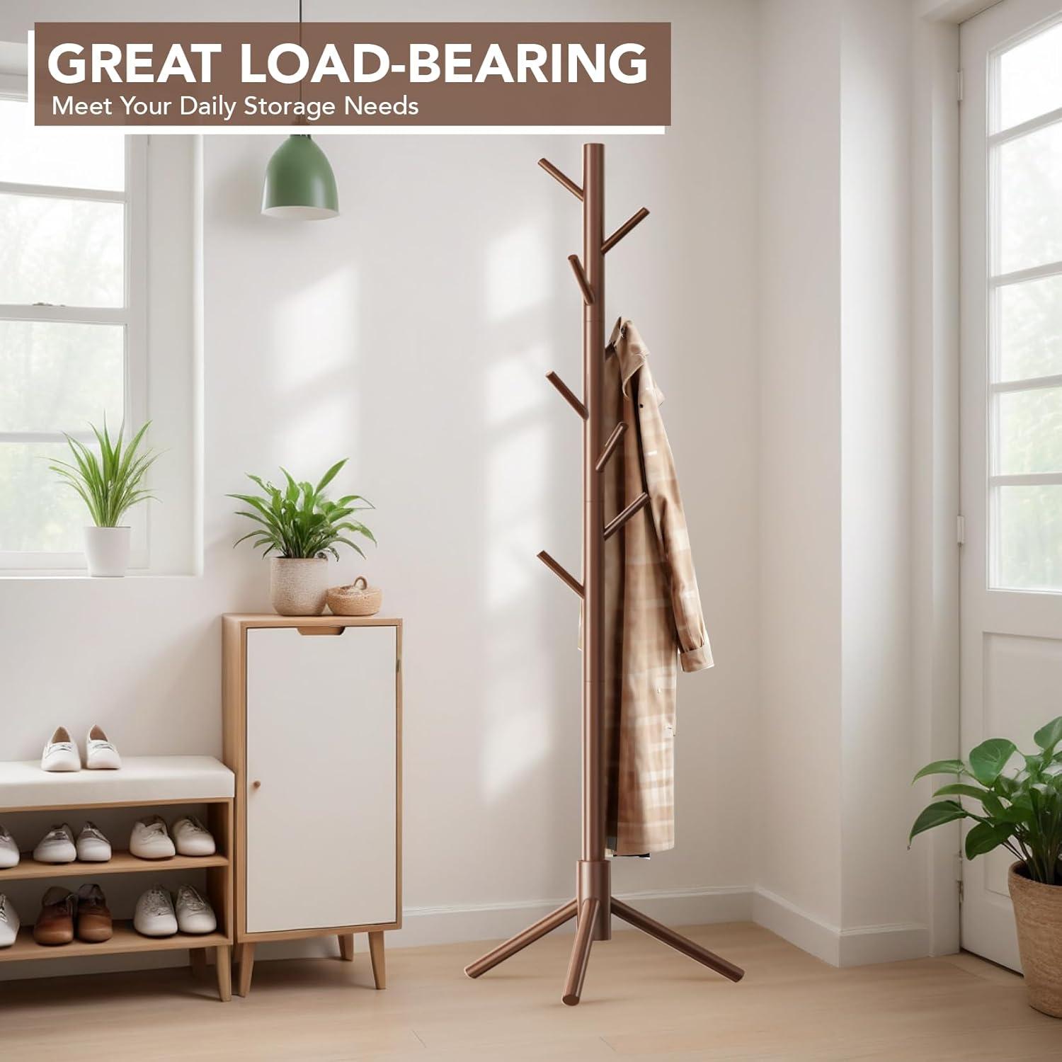 Wooden Tree Coat Rack Stand