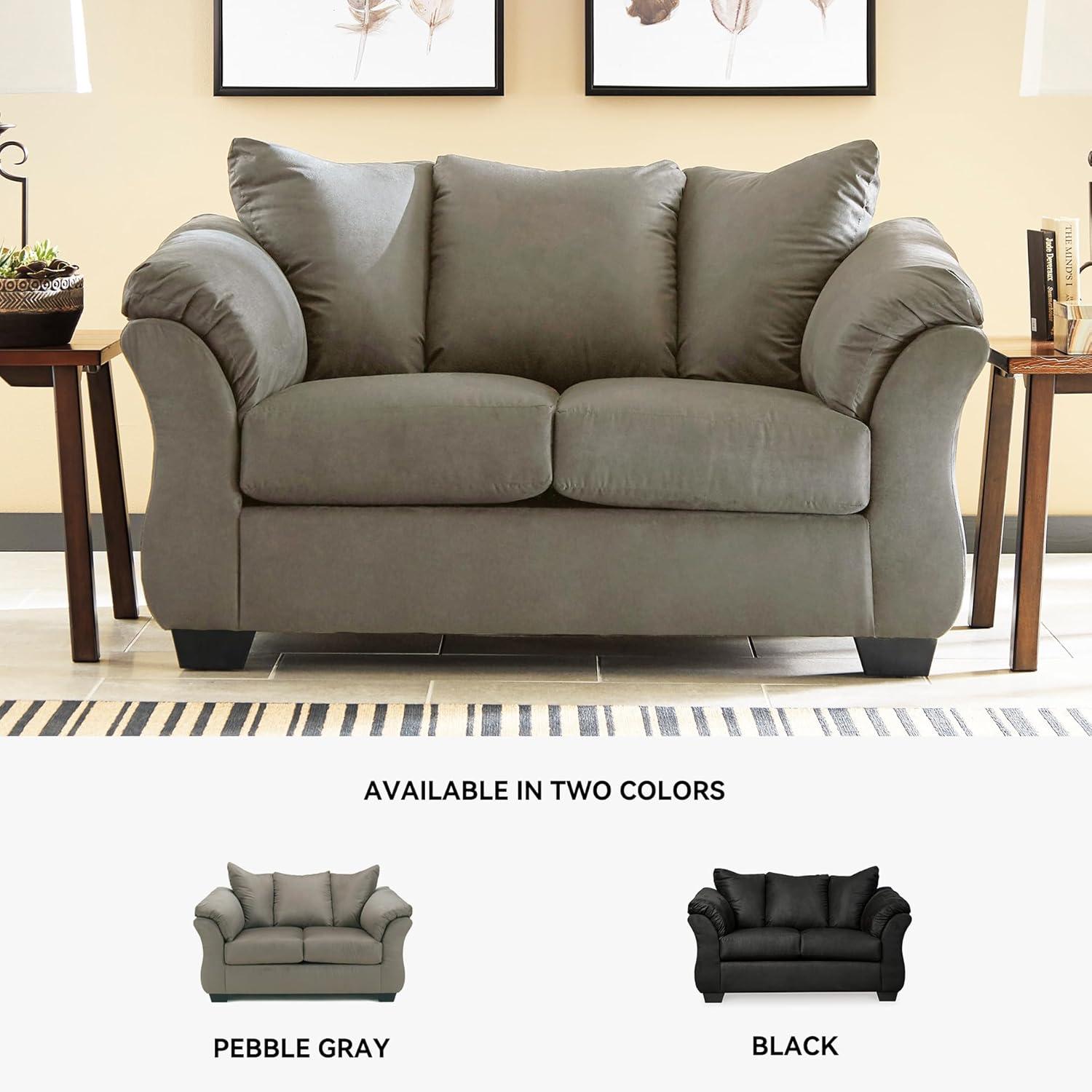 Signature Design by Ashley Darcy Fabric Loveseat in Cobblestone