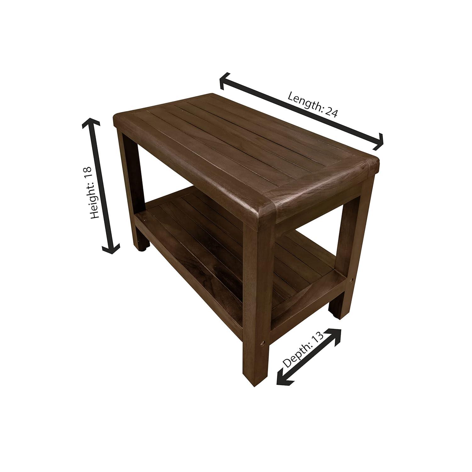 Decoteak Eleganto, Teak Shower Bench, Teak Wood Shower Bench, Teak Shower Bench, Teak Shower Stool
