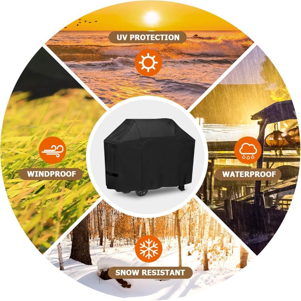 Grill Cover 70in. 600D Heavy Duty with Mesh Air Vent. Waterproof Barbecue Gas Smoker Cover. UV and Fade Resistant. Fit for and More
