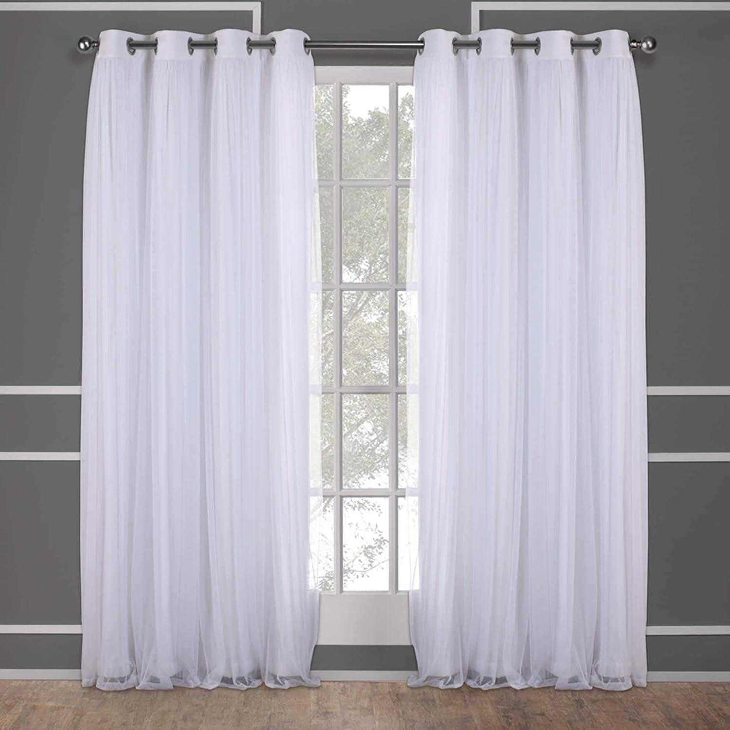 TOWN & COUNTRY LUXE Talia Double Layer Indoor Curtains, Sheer and Room Darkening Blackout, Grommet Top, Energy Efficient, 2-Pack Set, 52"x108", Mint Green