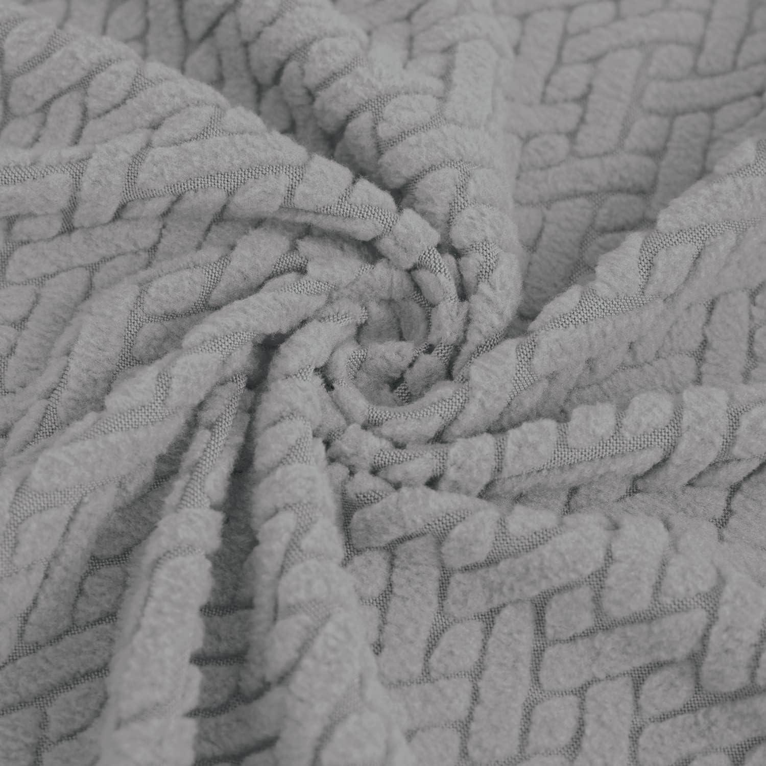 Easy-Going Stretch Jacquard Couch Cover, 1-Piece Soft Sofa Cover, Sofa Slipcover with Anti-Slip Foams, Washable Furniture Protector for Kids, Pets (Sofa, Light Gray1)