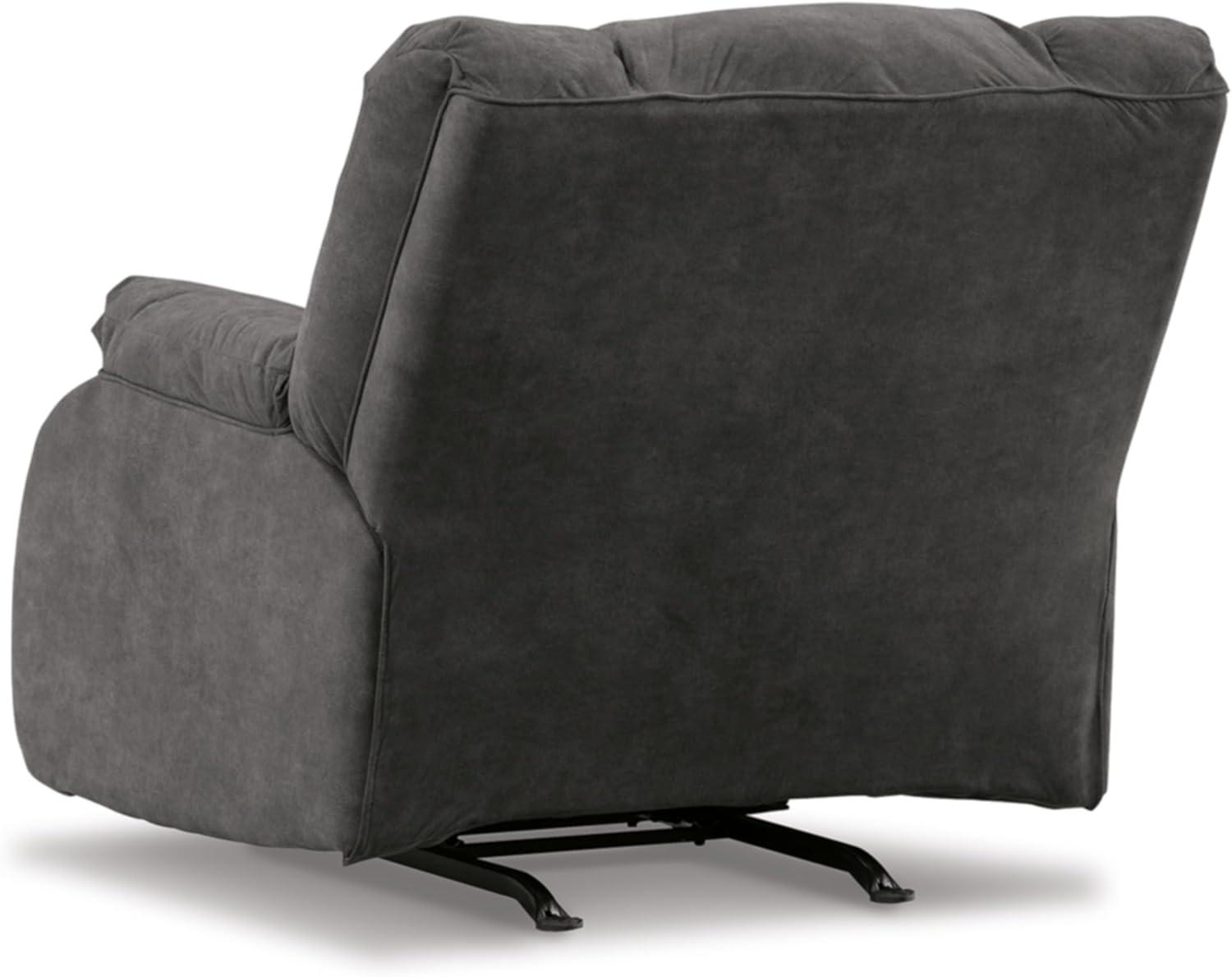 Contemporary Gray Faux Leather Stationary Recliner Chair