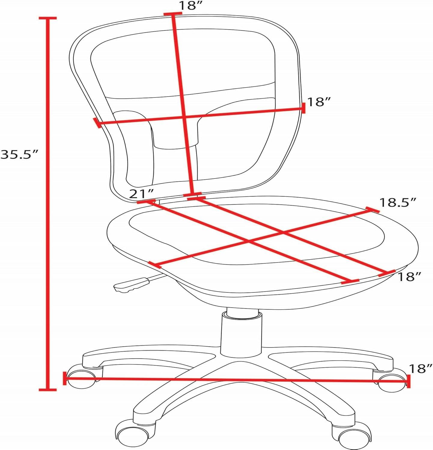 Armless Harrison Mesh Back Swivel Task Office Chair