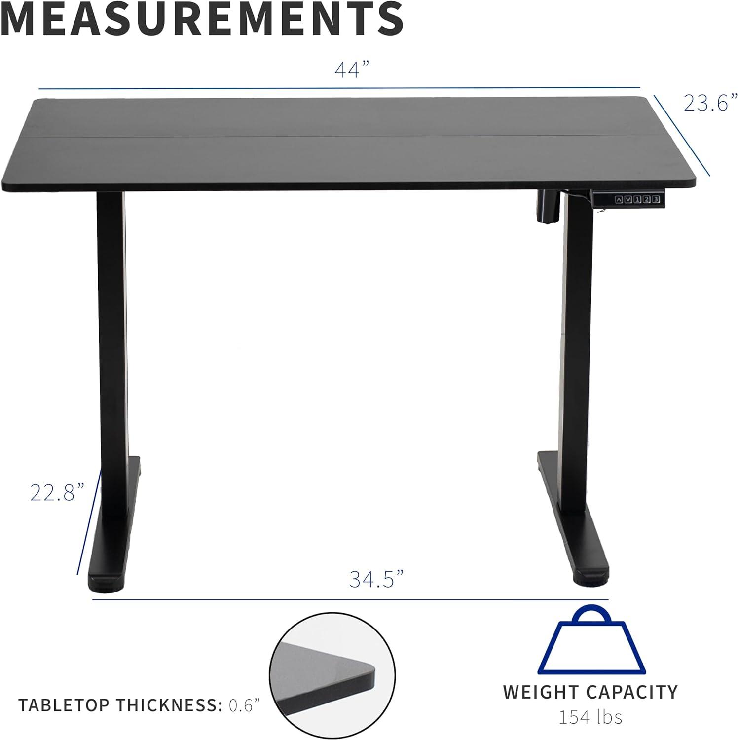 Black Adjustable Electric Standing Desk with Memory Controller