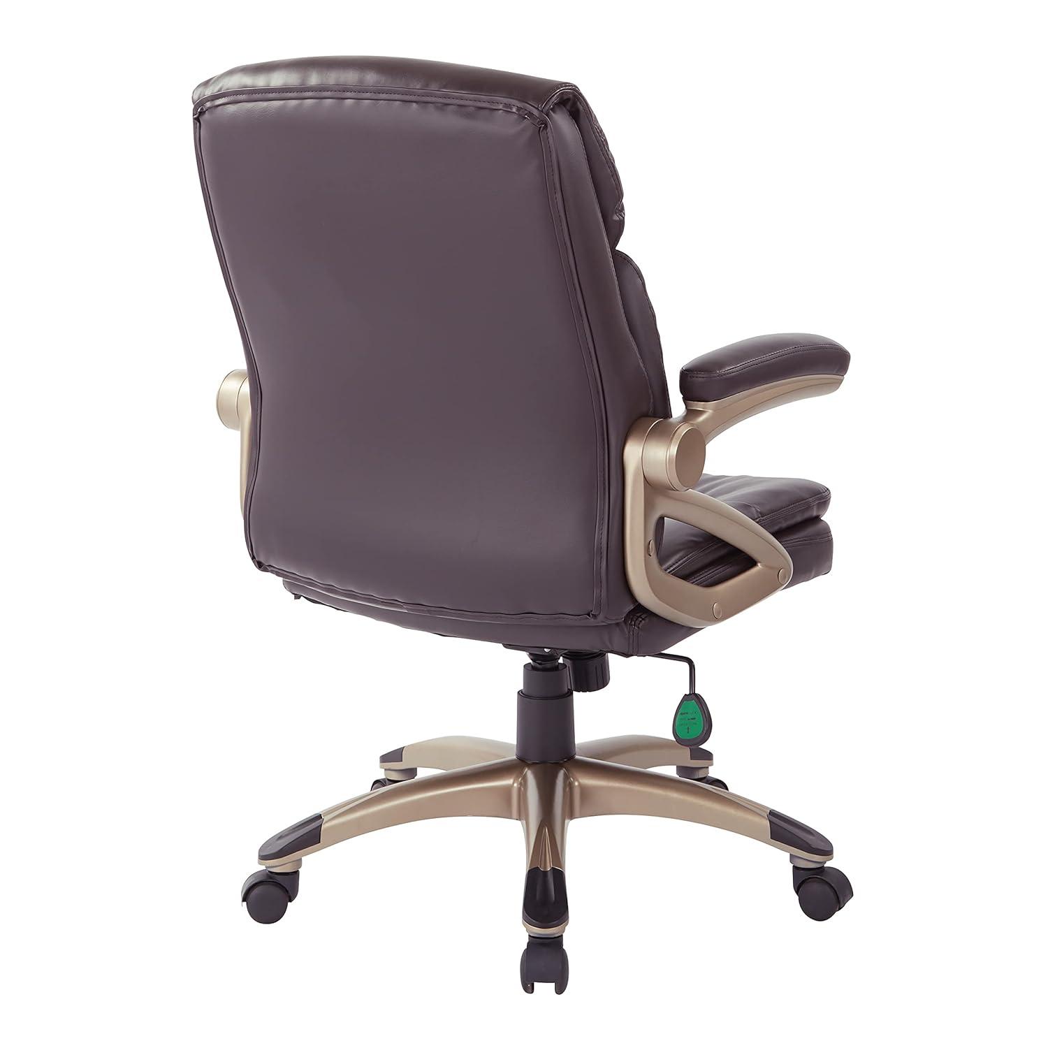 Executive Low Back Chair in Espresso Bonded Leather with Cocoa Accents