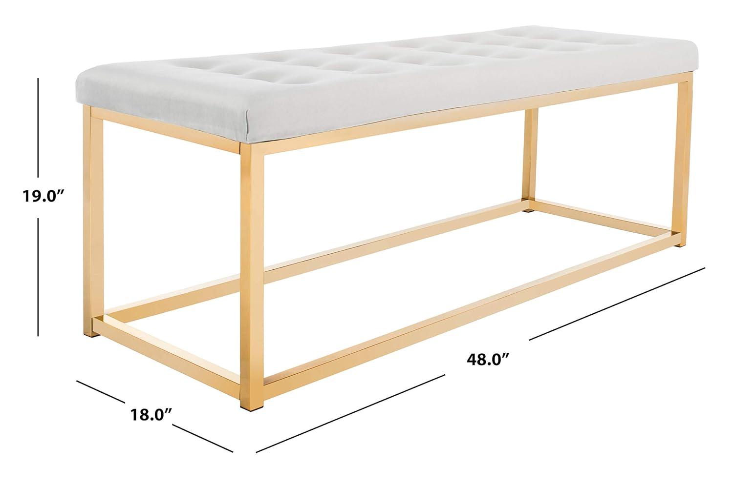 Reynolds Bench - FOX6225 - Grey/Brass - Safavieh Couture