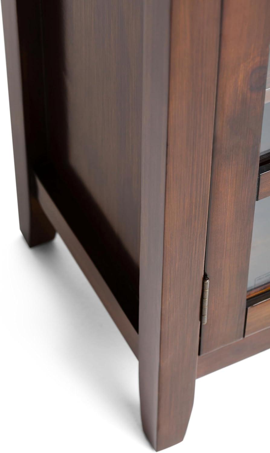 Simpli Home Artisan SOLID WOOD 38 inch Wide Transitional Medium Storage Cabinet in Russet Brown