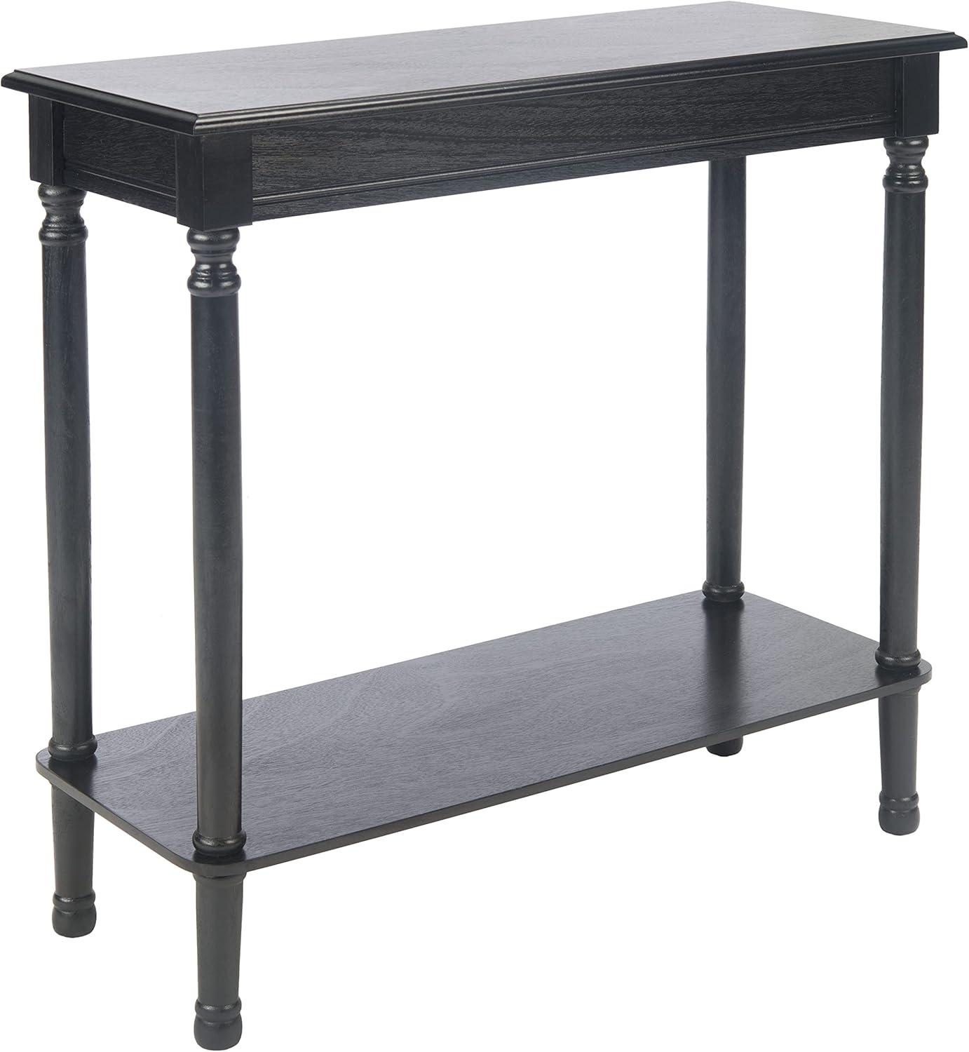 Black Pine and MDF Console Table with Storage