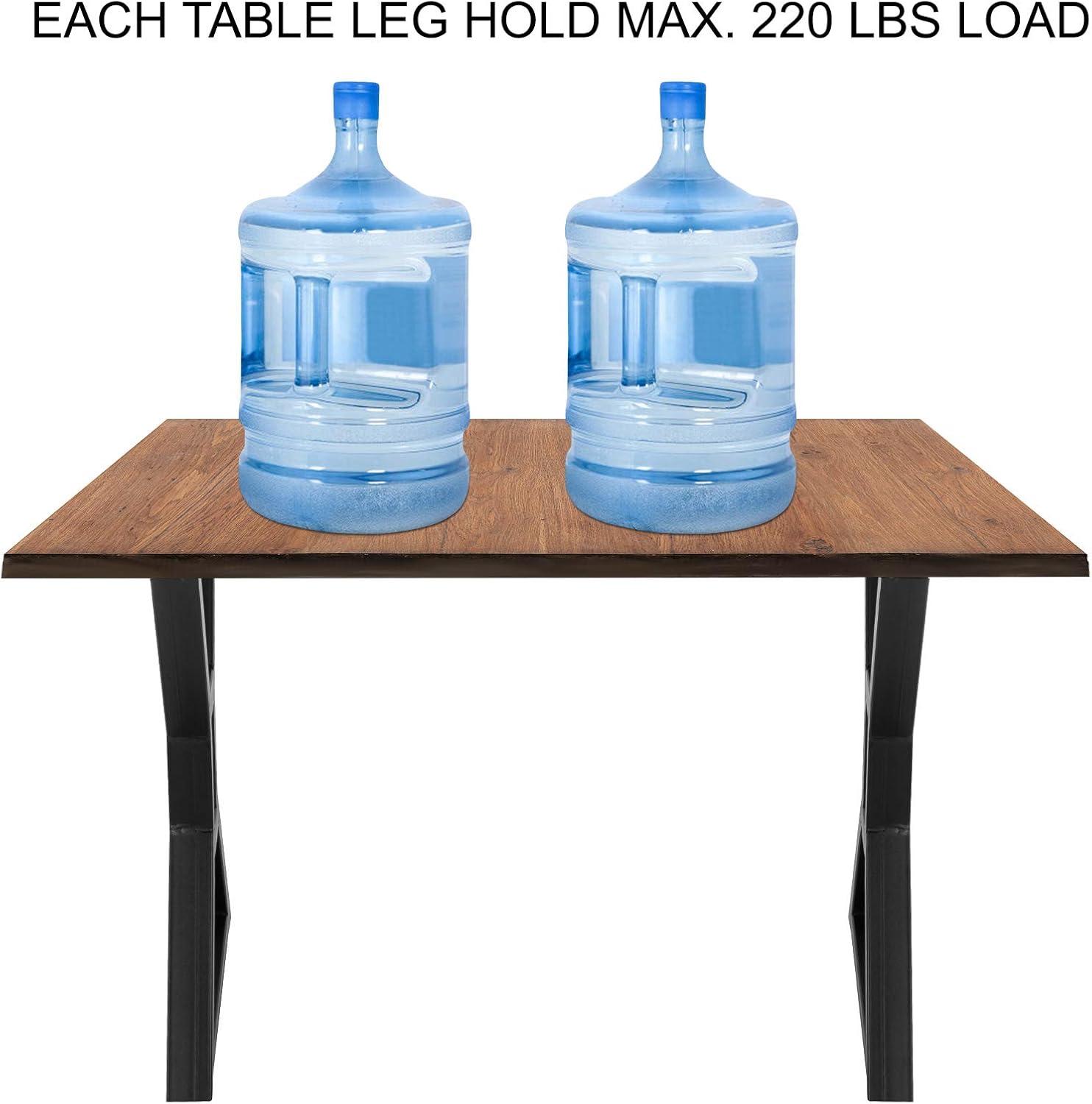 VEVOR Dining Table Legs 28 inch, Metal Table Legs 2PCS, Hollow X-Shaped Legs 440 Lbs Load Capacity DIY Coffee Table Legs Black Anti-Rust Iron Office Table Legs with Baking Varnish for Dining Table
