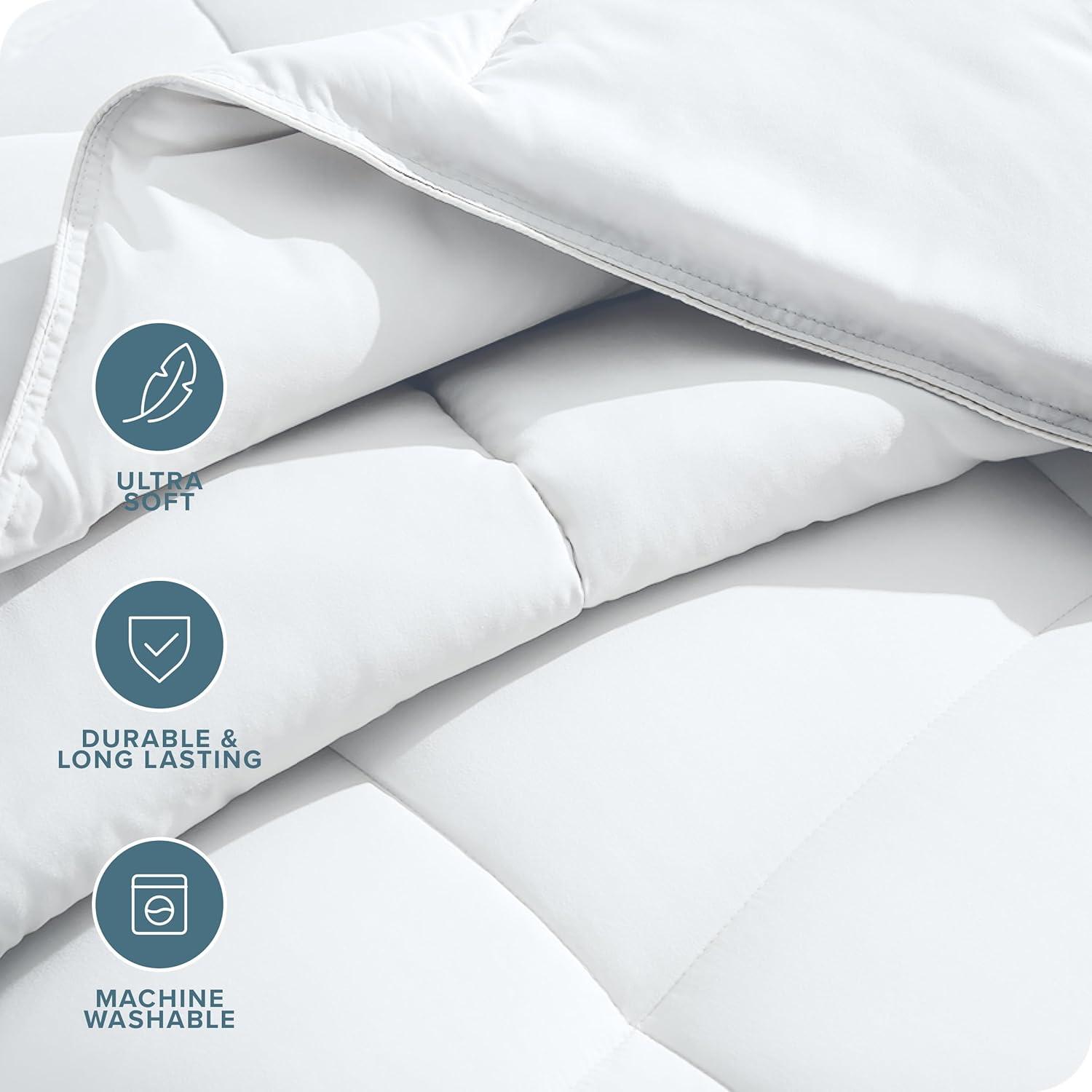 Bare Home Duvet Insert Comforter - Queen Size - Goose Down Alternative - Ultra-Soft - Premium 1800 Series - All Season Warmth - Bedding Comforter (Queen, White)