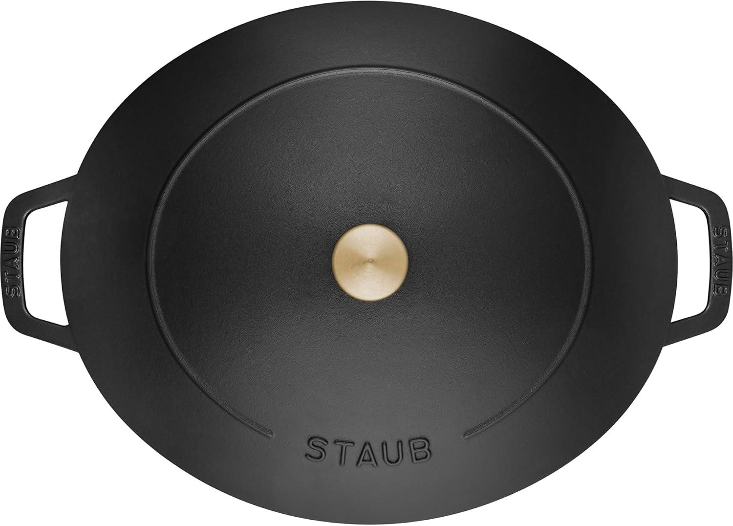 Staub Cast Iron 6.25-qt Shallow Oval Dutch Oven - Black