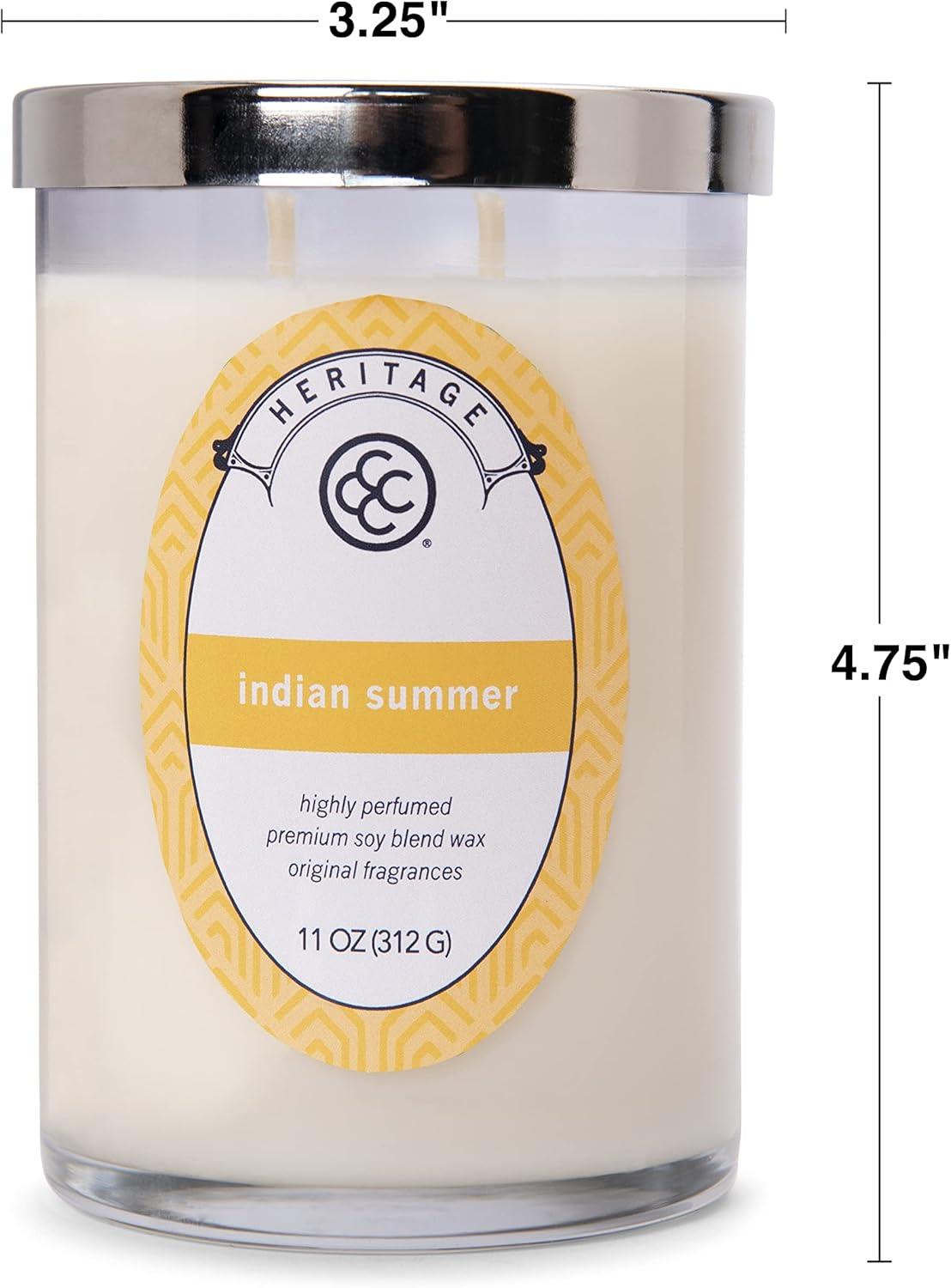 Colonial Candle Heritage Indian Summer Scented Jar Candle, 2 Wick, 11 oz, 80 Hours Burn, Floral