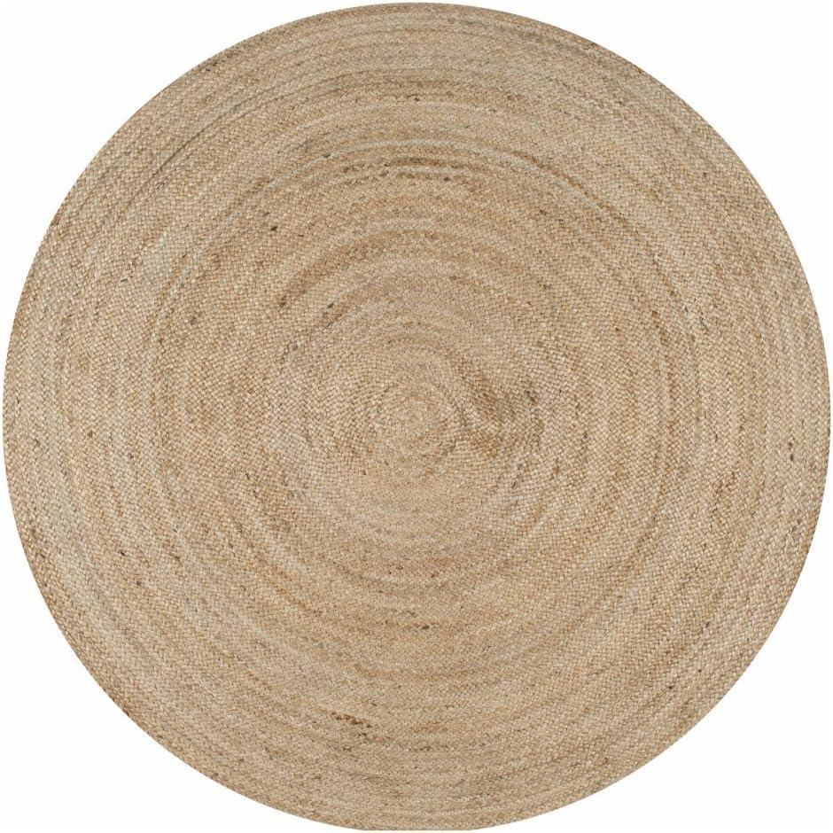 5'x8' Oval Hand Woven Rigo Jute Area Rug Natural - nuLOOM: Modern Braided Indoor Flat Pile Rug, Off-White
