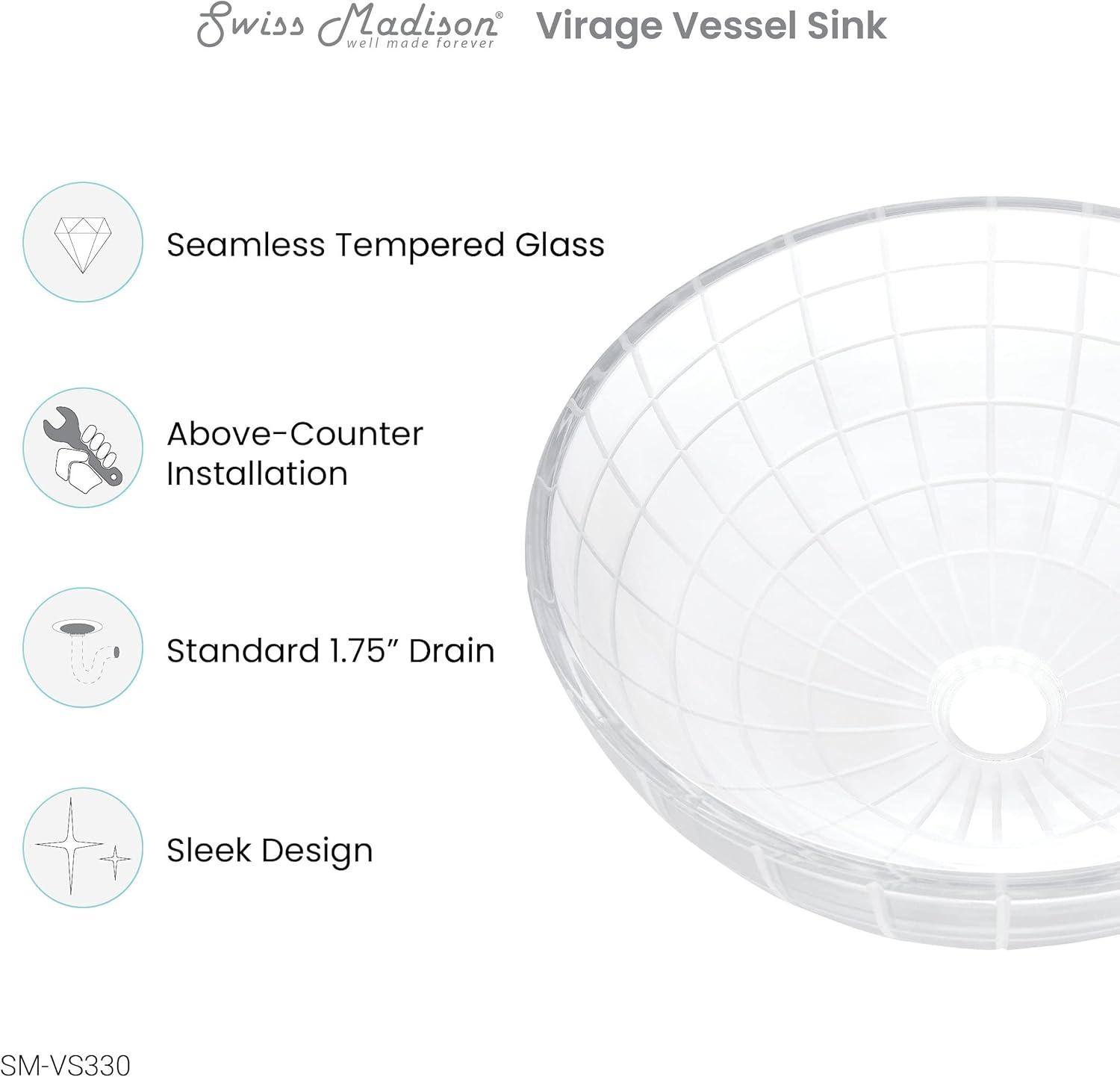 Virage 16.5" Round Glass Vessel Sink