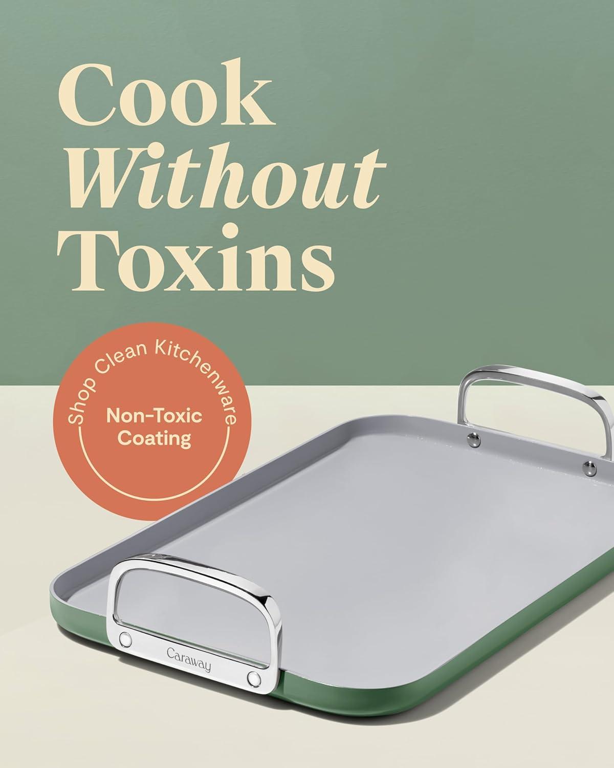 Caraway ® Sage Ceramic Non-Stick Double Burner Griddle