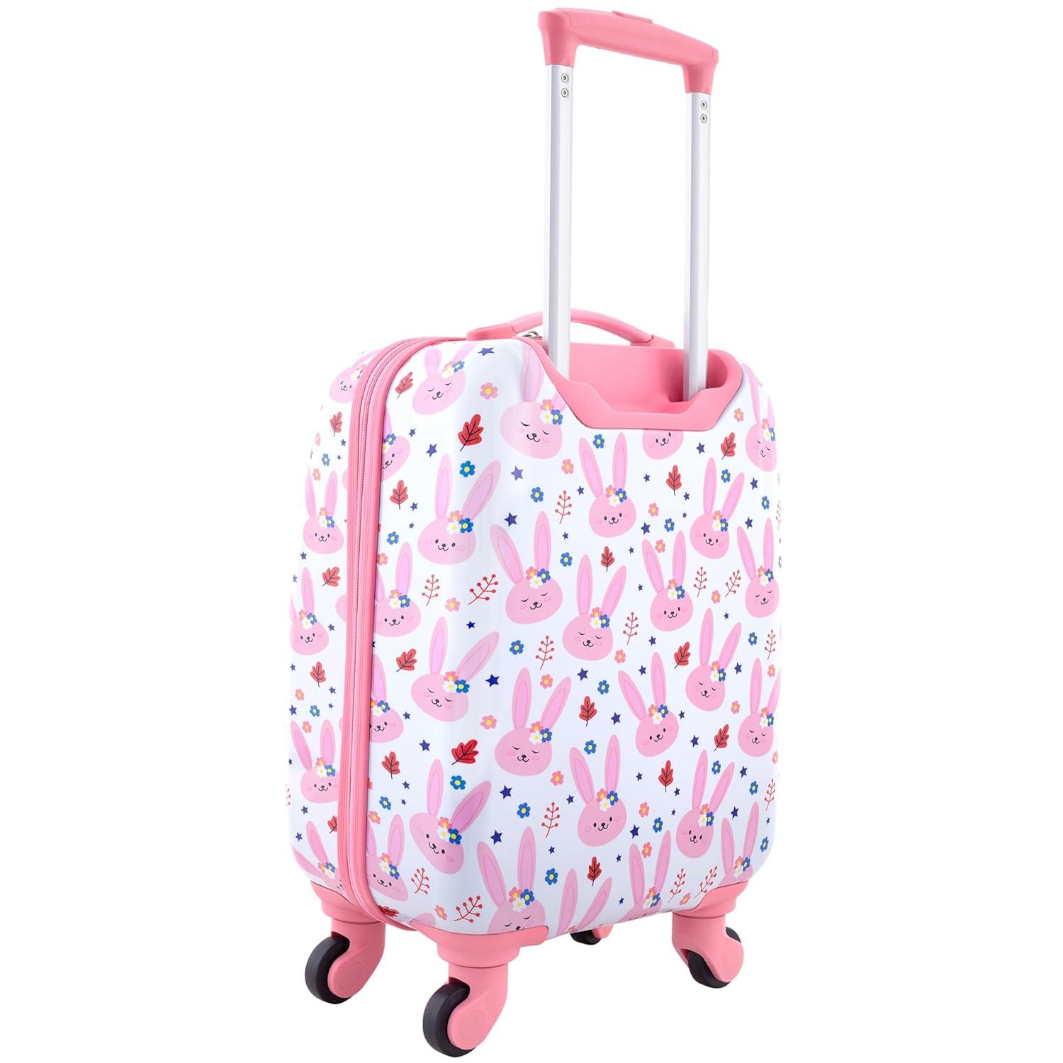 Travelers Club Kids' 5pc Hardside Checked Spinner Luggage Set - Bunny