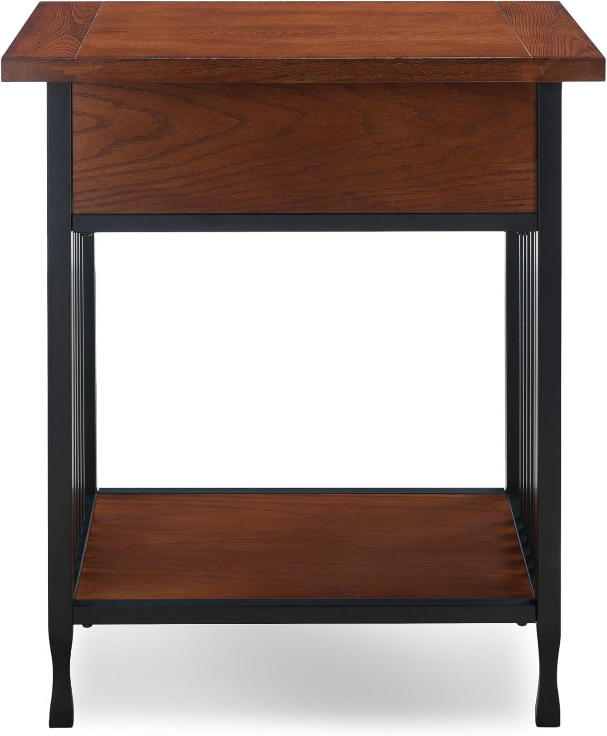 Leick Home Nightstand Oak : 28" High Bedside Table with Shelf, CARB Certified Wood, 1-Year Warranty