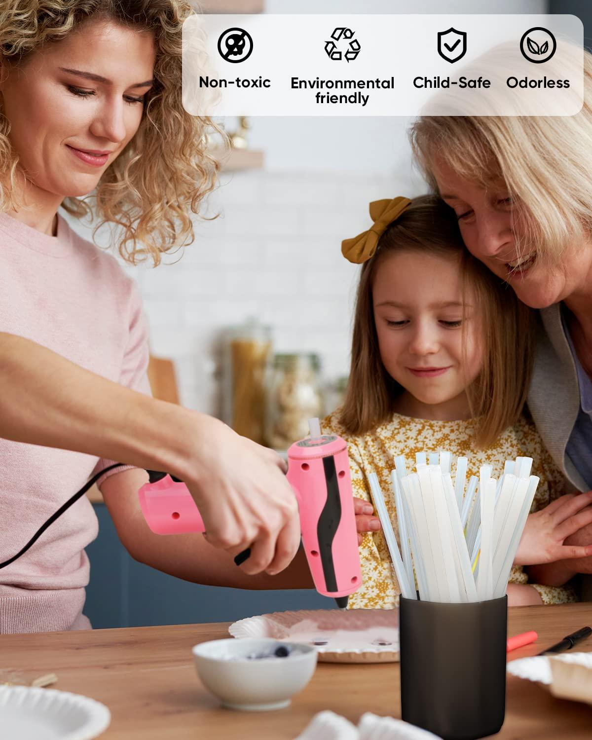 SHALL Mini Hot Glue Sticks, 0.27” Diameter x 4” Long, 220 Pack Clear Hot Melt Glue Gun Sticks