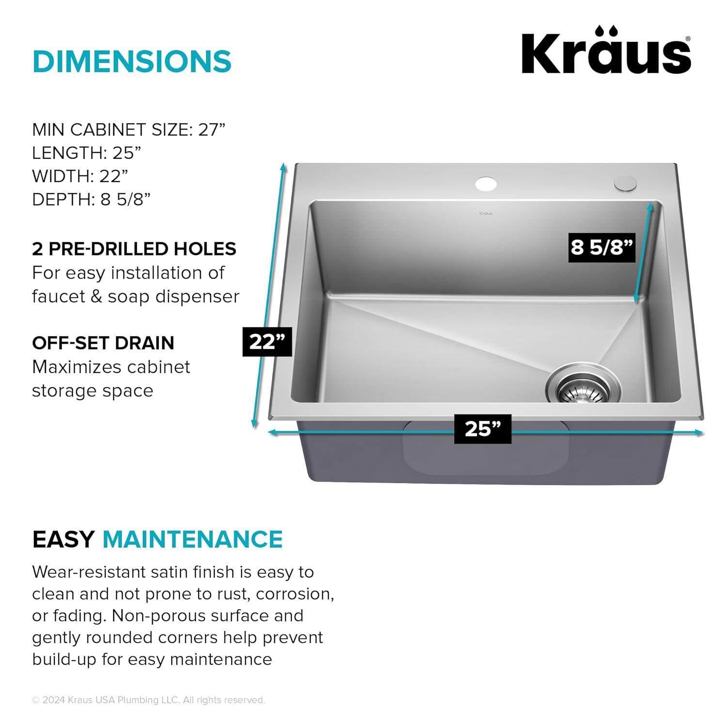 KRAUS Fairlane Undermount 18-Gauge Stainless Steel Kitchen Sink