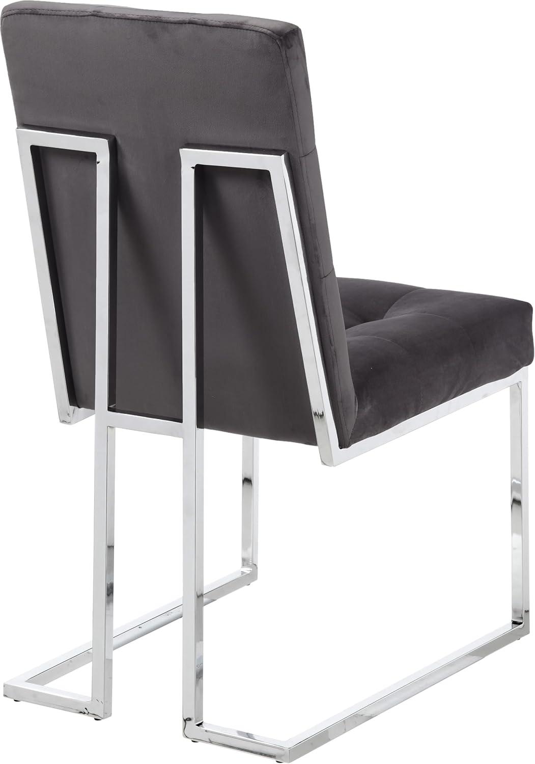 Meridian Furniture Alexis Velvet Dining Chair in Gray (Set of 2)