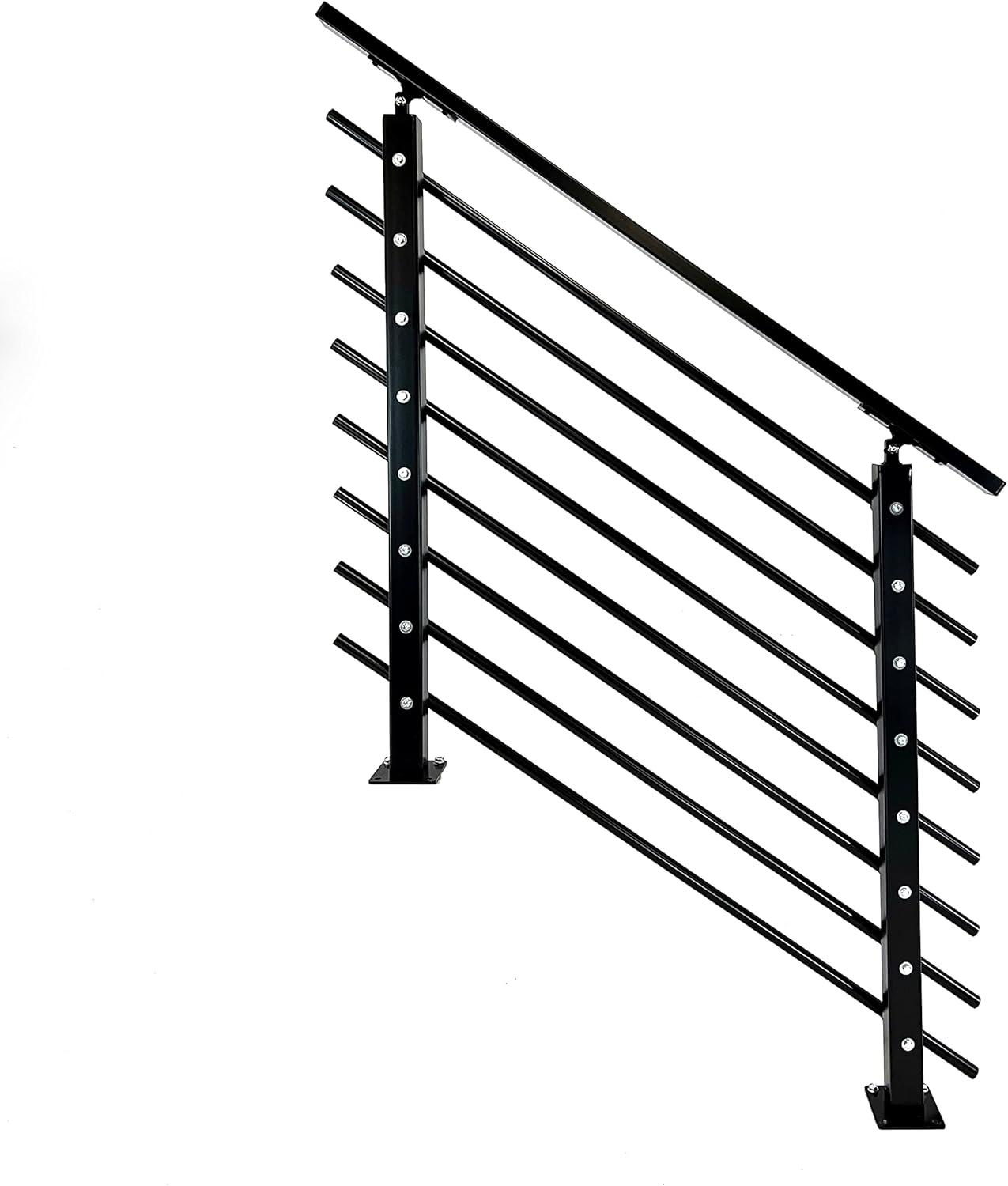 Adjustable Black Stainless Steel Stair Railing System