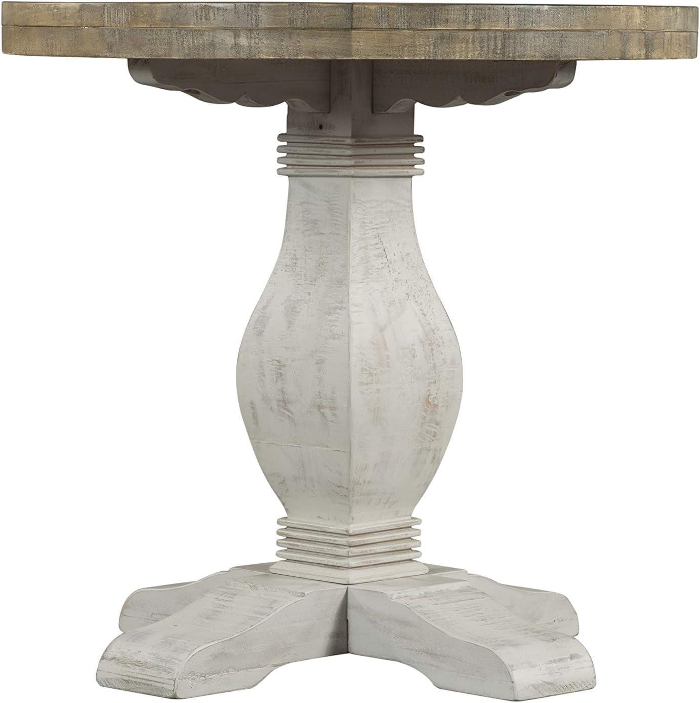 Napa Solid Wood Round End Table White Stain and Natural - Martin Svensson Home