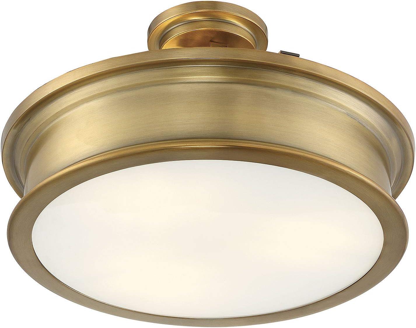 Savoy House Watkins 3 - Light Semi-Flush Mount in  Warm Brass