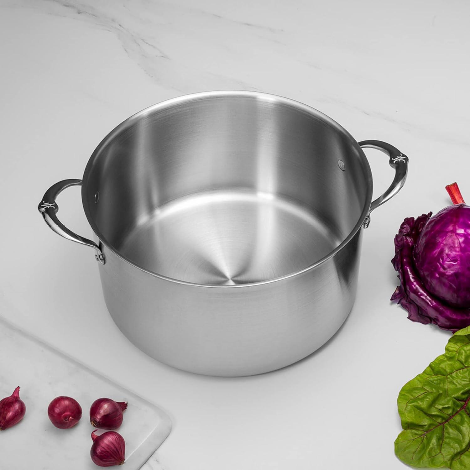 8-Quart Stainless Steel Induction Stock Pot with Ergonomic Handles