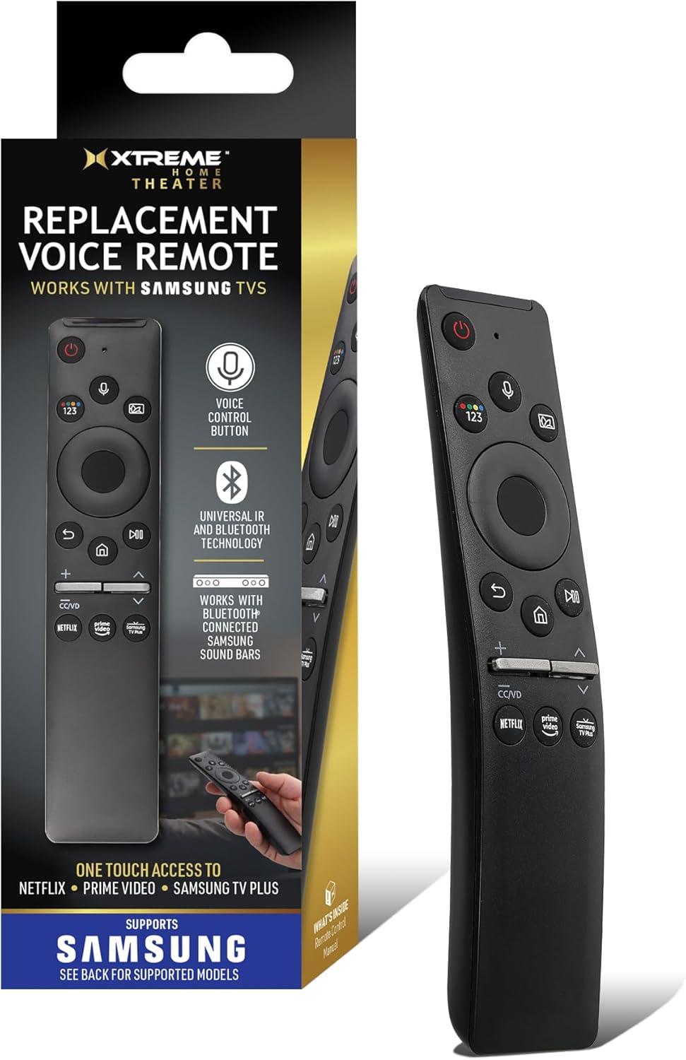 Xtreme Samsung Replacement Black Bluetooth Television Remote, Netflix, Voice Control, TVs, Soundbar