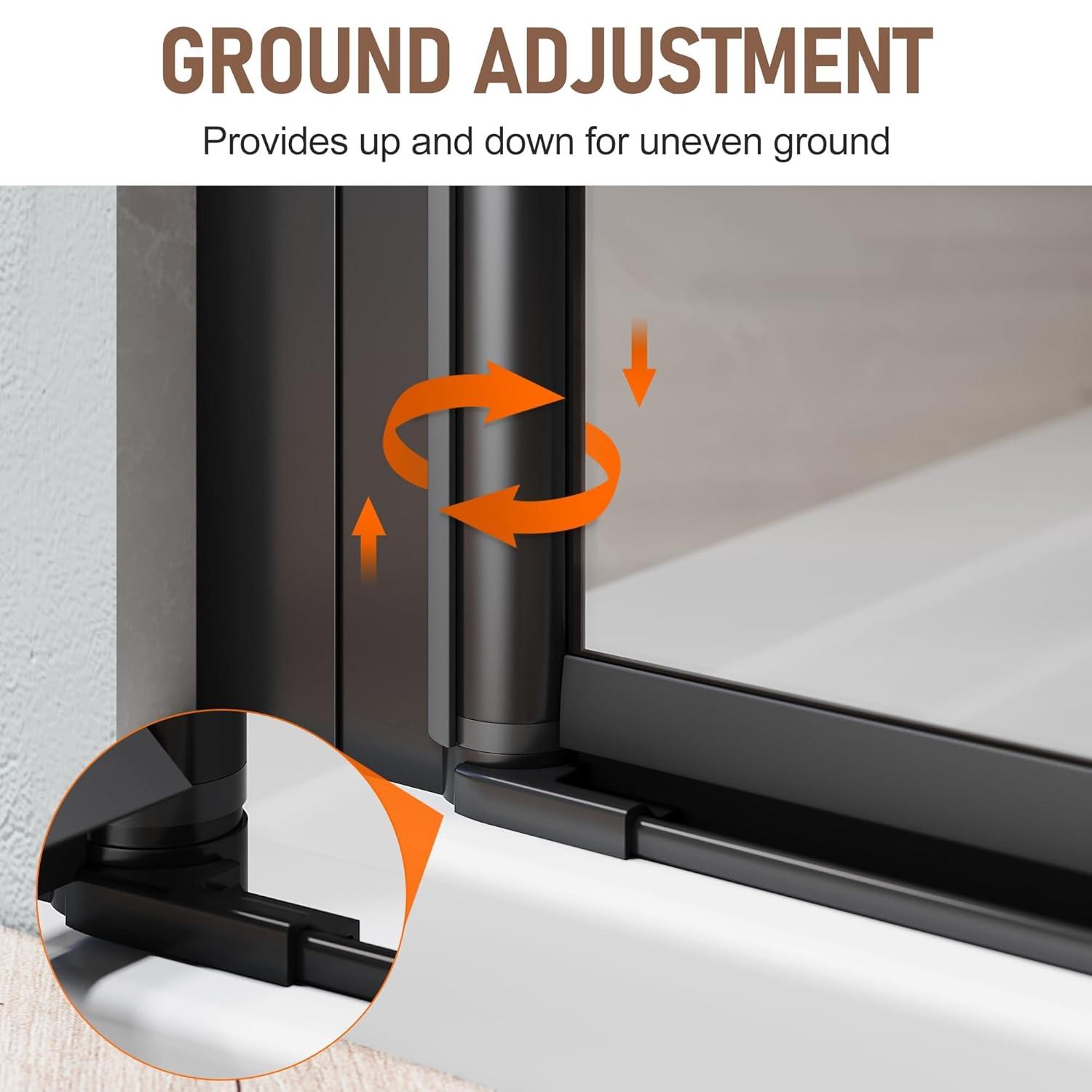 Sunny Shower Bifold Pivot Swing Frameless Shower Door in Black 34 in.W x 72 in.H