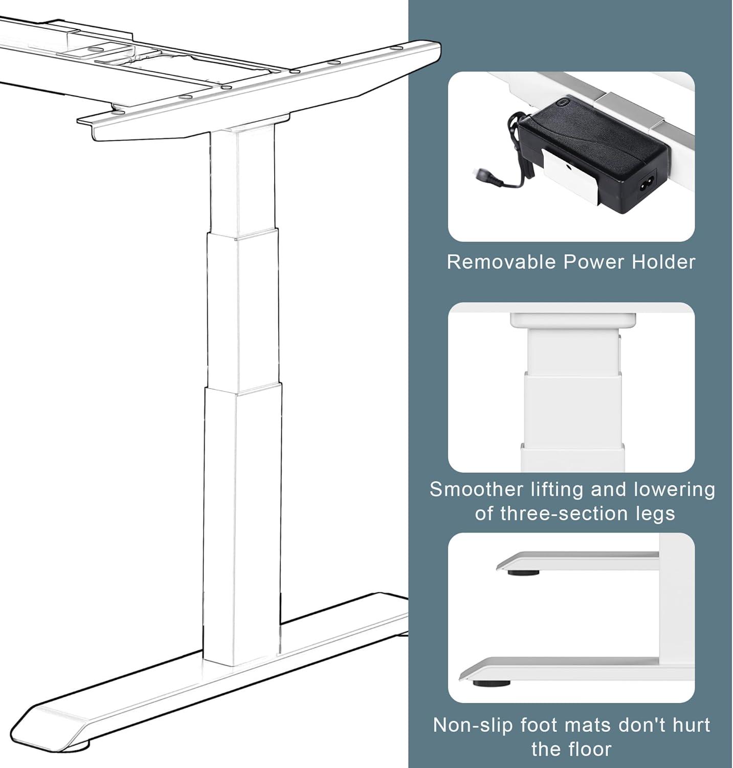 Black Dual Motor Electric Adjustable Standing Desk Frame