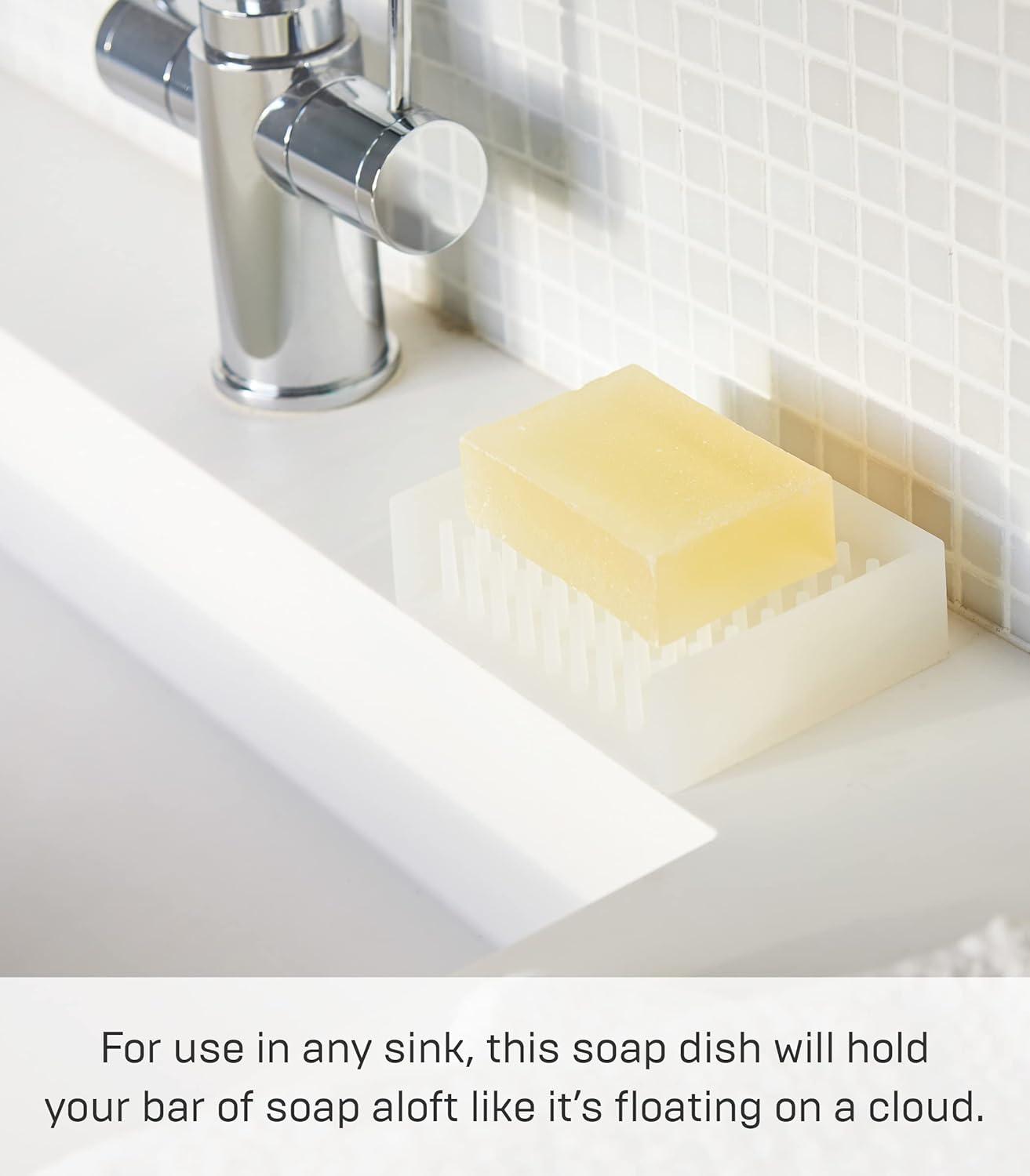 Yamazaki Home Yamazaki Home Self Draining Soap Tray - Floating Holder Dish For Sink, Silicone, No Assembly Req.