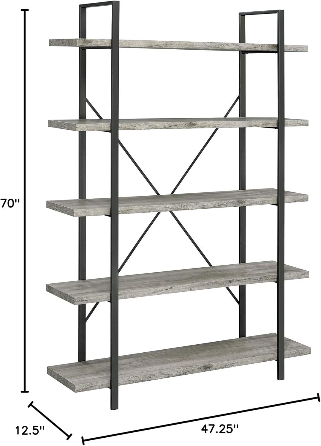 70" Cole 5 Shelf Bookcase with Frame - Coaster