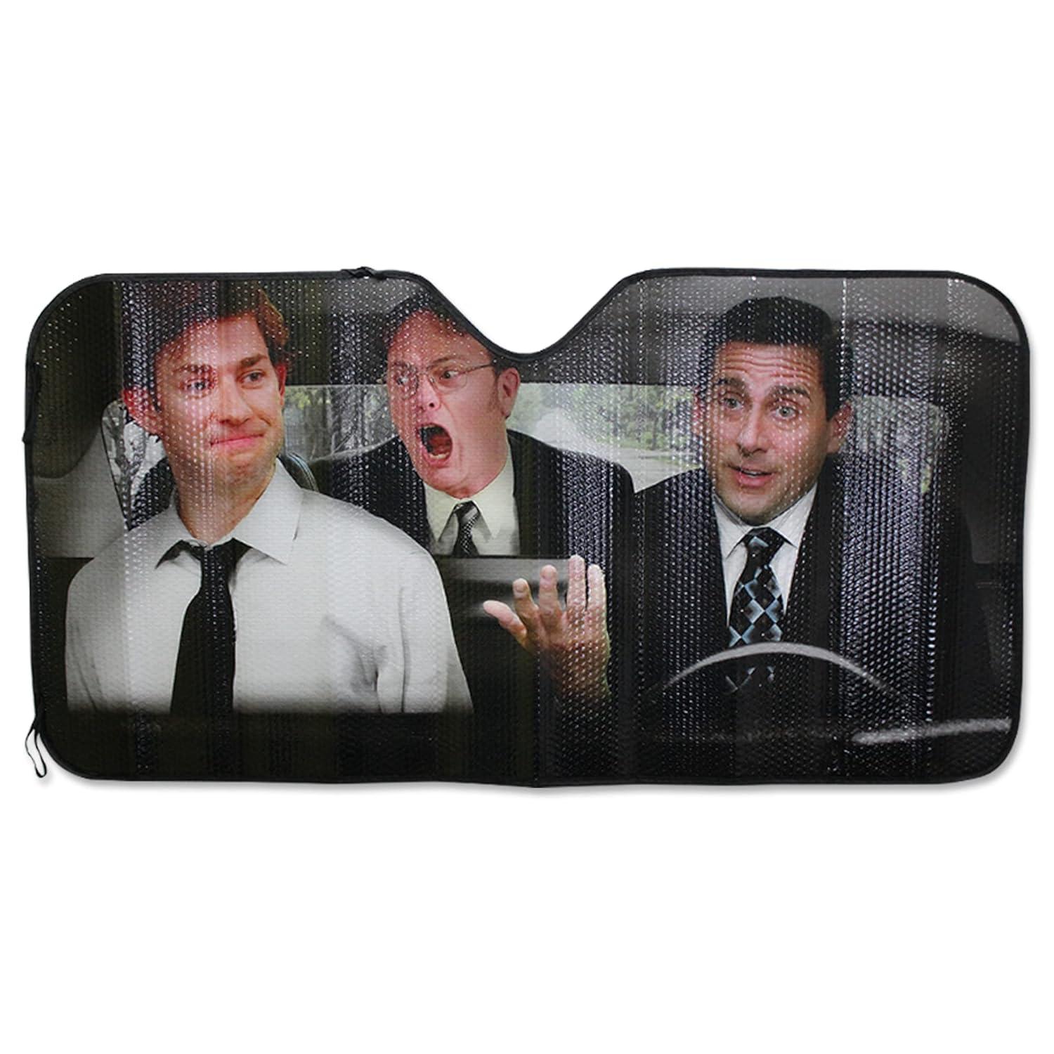 Just Funky The Office Sun Visor for Car Windshield | 57 x 28-Inch Window Shade for Car