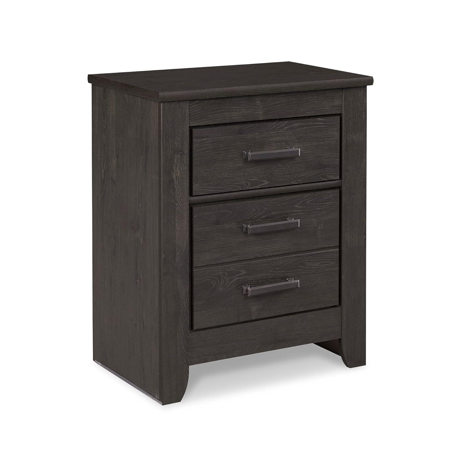 Brinxton Nightstand - Black - Signature Design by Ashley: Contemporary Bedside Table with Storage Drawer