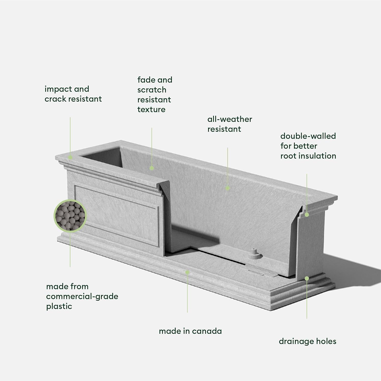 Gray 36-inch Recycled Plastic Window Box Planter