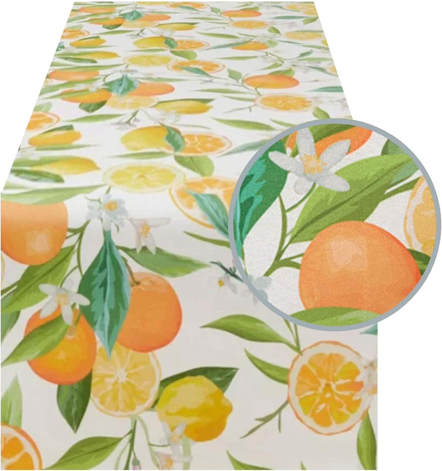 Saro Lifestyle Lemon + Orange Runner, Multi, 16" x 72"