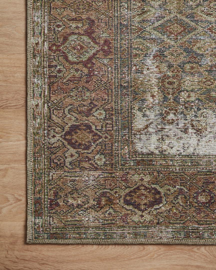 Georgie Oriental Moss/Salmon Area Rug
