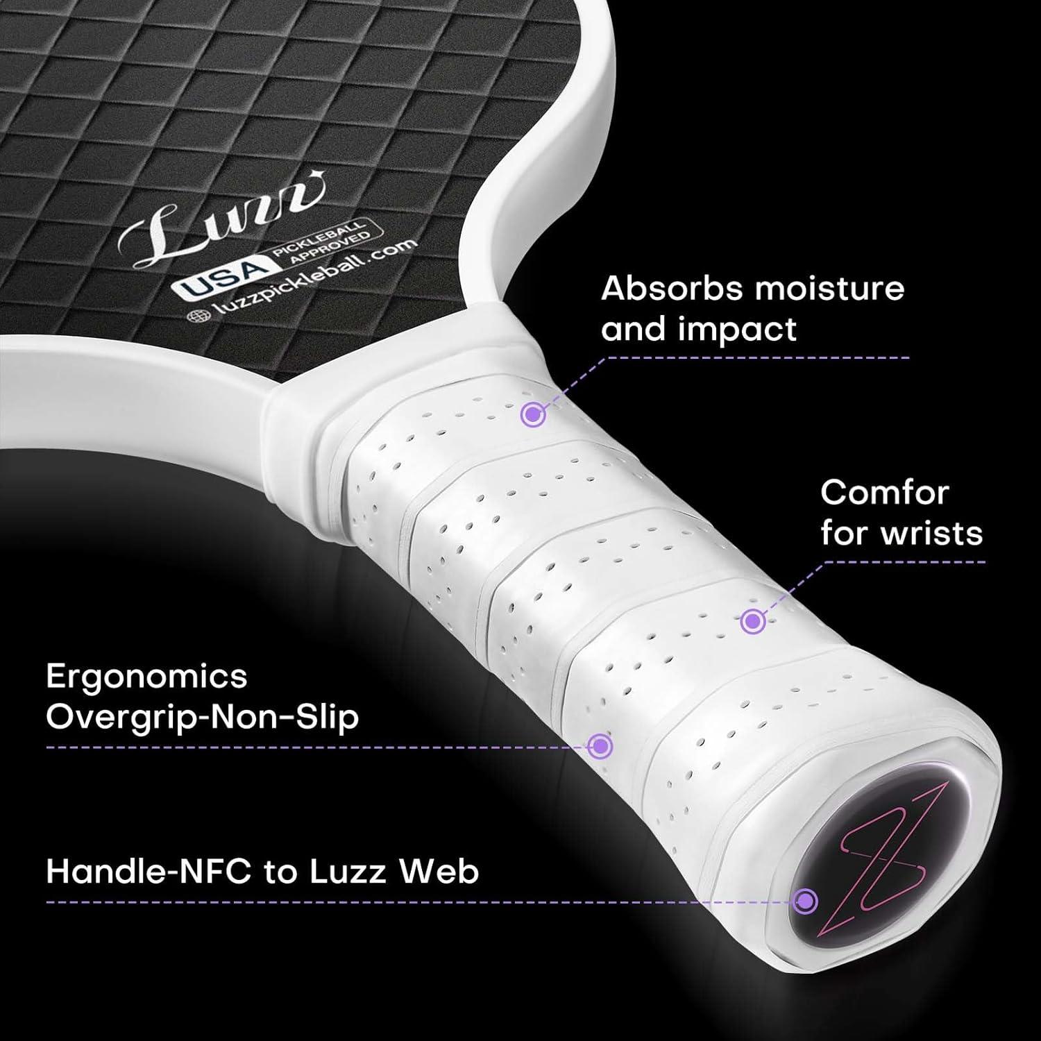 Luzz Pickleball Paddles T700 Carbon Fiber Pickleball Paddle Sandblasted Surface with Honeycomb Core Pickle Ball Rackets for Ultimate Spin & Control