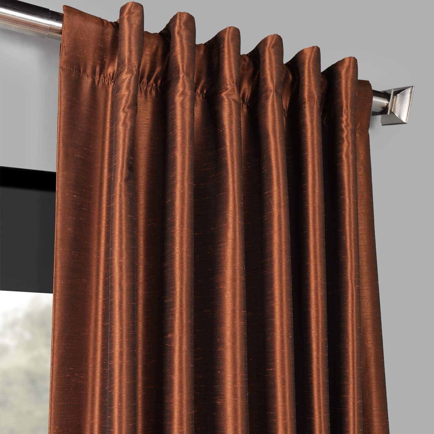 Half Price Drapes Copper Kettle Faux Dupioni Silk Blackout Curtains for Bedrooms (1 Panel),50WX 96L