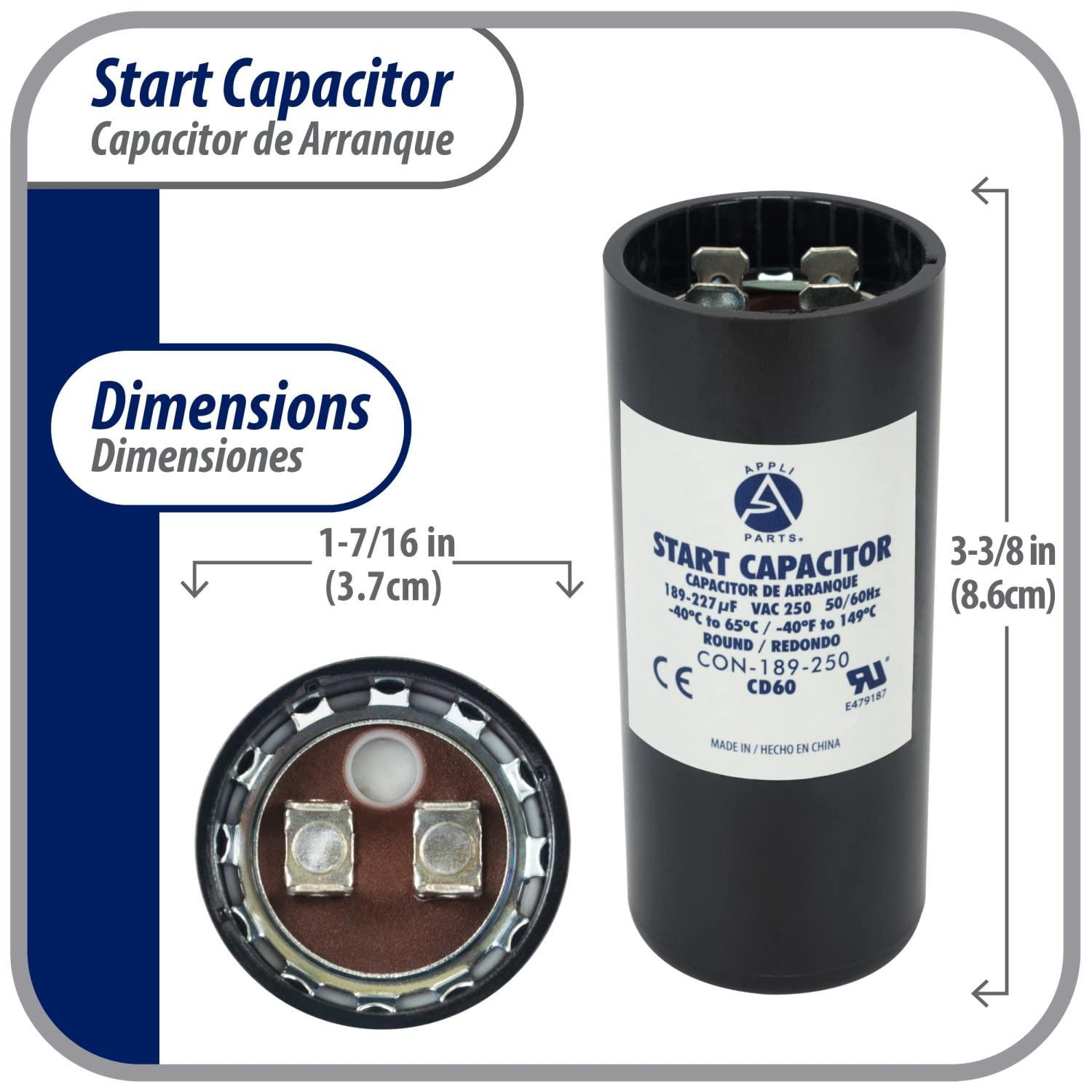 Universal Fit Black Motor Start Capacitor 250 VAC