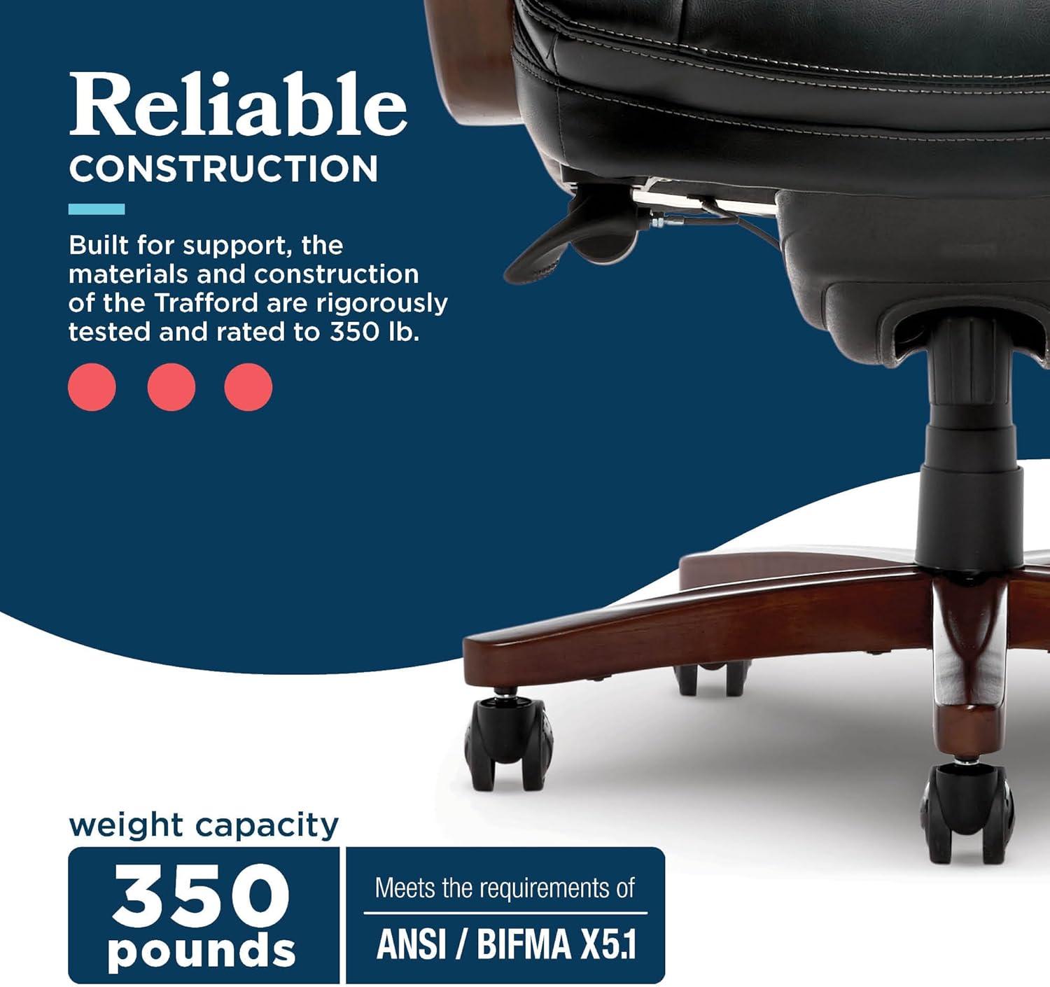 La-Z-Boy Trafford Big and Tall Executive Ergonomic Office Chair with AIR Lumbar Technology