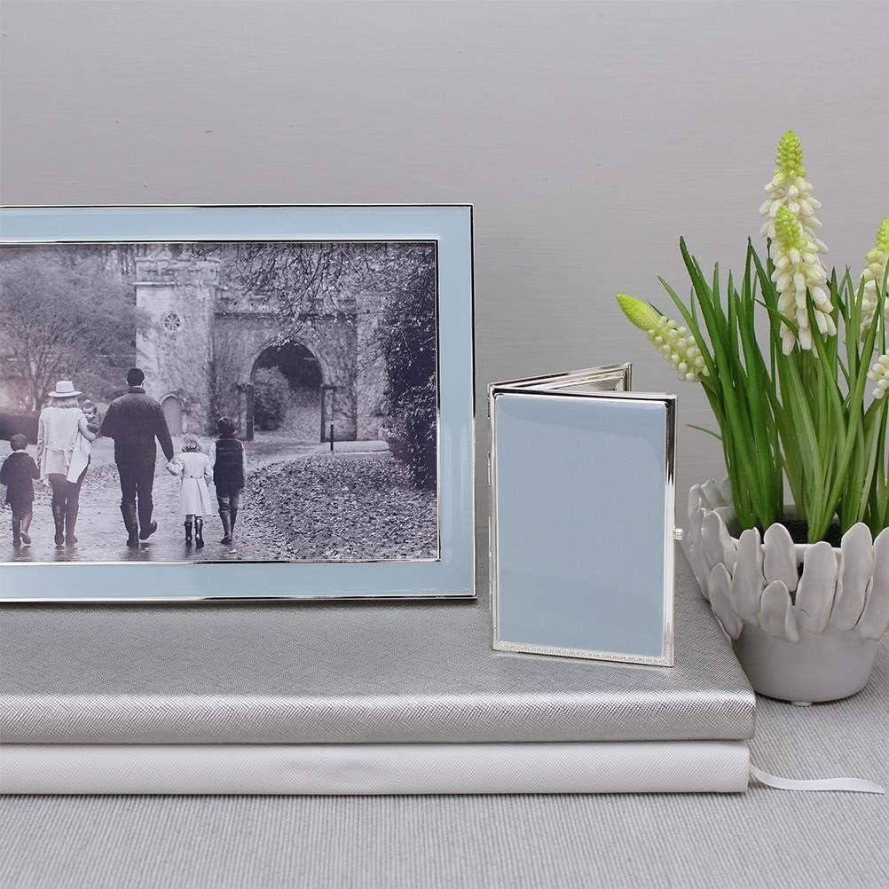 Powder Blue and Silver 4x6 Enamel Picture Frame