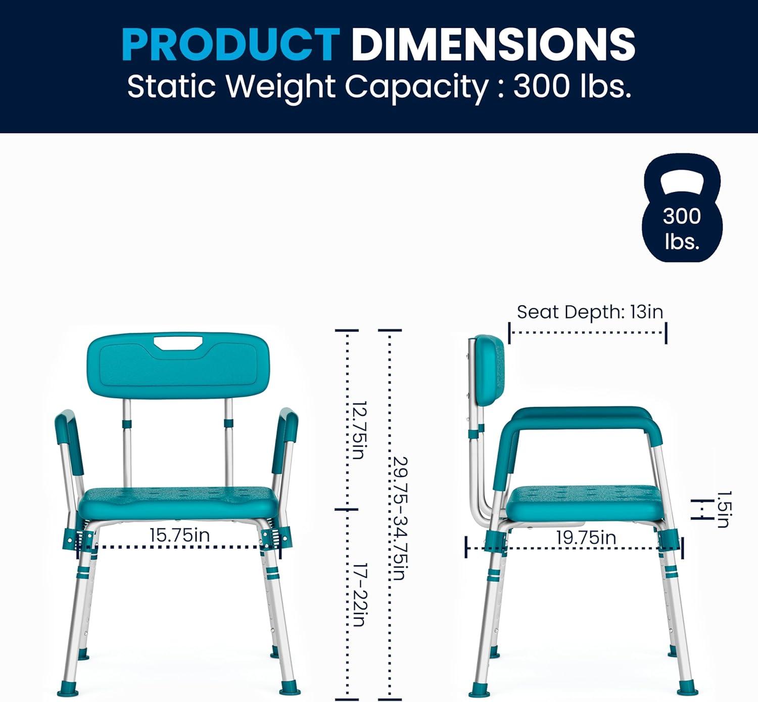 Jane Aluminum Height Adjustable Bath and Shower Chair